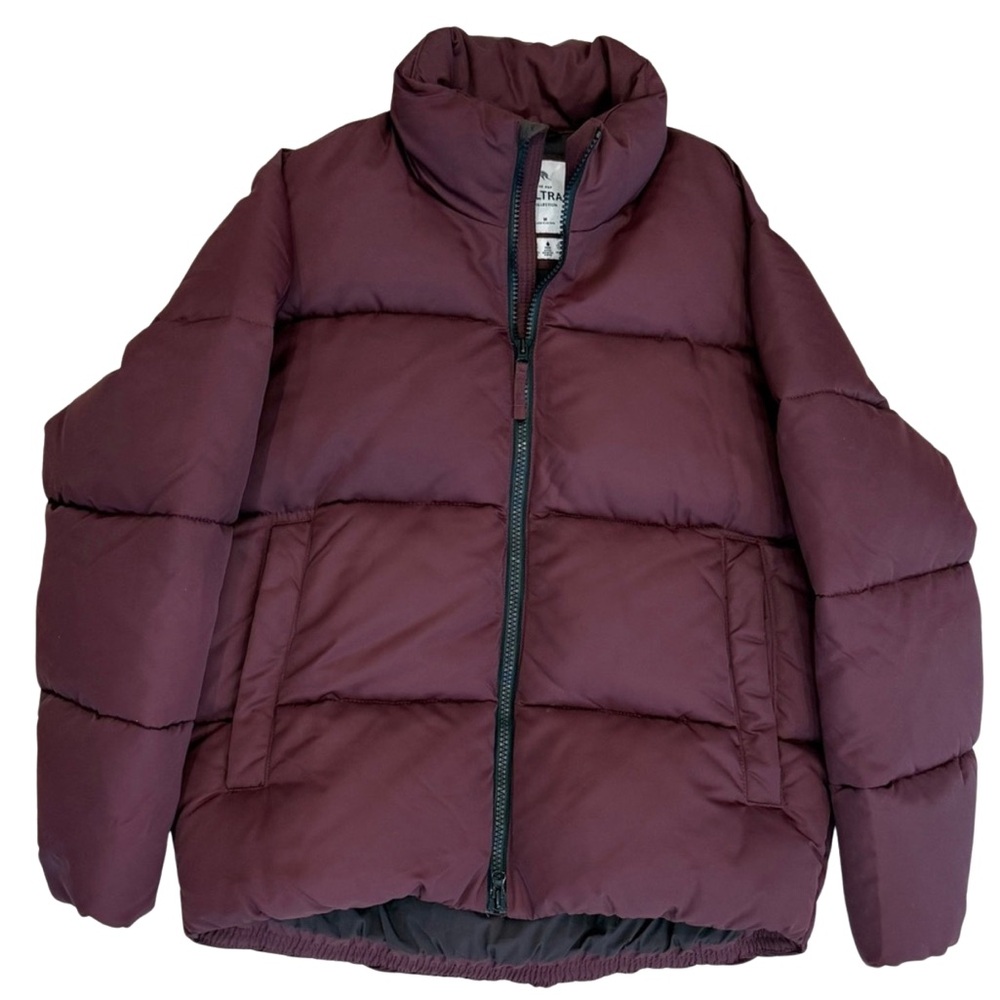 Abercrombie & Fitch Ultra Puffer M | Burgundy Winter Coat | Warm Jacket
